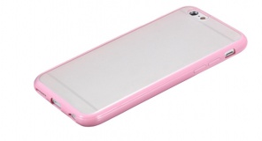 Plasto - Gumový Kryt Pro Apple iPhone 6 / 6S - Matný s Barevným Rámečkem | Světlá Růžová