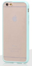 Plasto - Gumový Kryt Pro Apple iPhone 6 / 6S - Matný s Barevným Rámečkem | Světlá Modrá