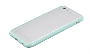 Plasto - Gumový Kryt Pro Apple iPhone 6 / 6S - Matný s Barevným Rámečkem | Světlá Zelená