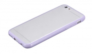 Plasto - Gumový Kryt Pro Apple iPhone 6 / 6S - Matný s Barevným Rámečkem | Světlá Fialová