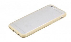 Plasto - Gumový Kryt Pro Apple iPhone 6 / 6S - Matný s Barevným Rámečkem | Světlá Žlutá