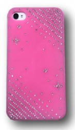 Plastový Kry s Kamínkami Pro Apple iPhone 4/4S Růžový