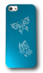 Plastovo - Hliníkový Kryt s Motivem Motýla Pro Apple iPhone 5/5S/SE | Světlá Modrá