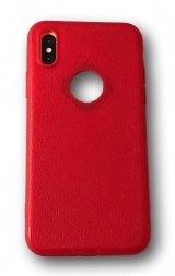 Gumový kryt s motivem kůže Pro apple iPhone X / Xs | Červená