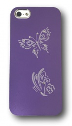 Plastovo - Hliníkový Kryt s Motivem Motýla Pro Apple iPhone 5/5S/SE | Fialová